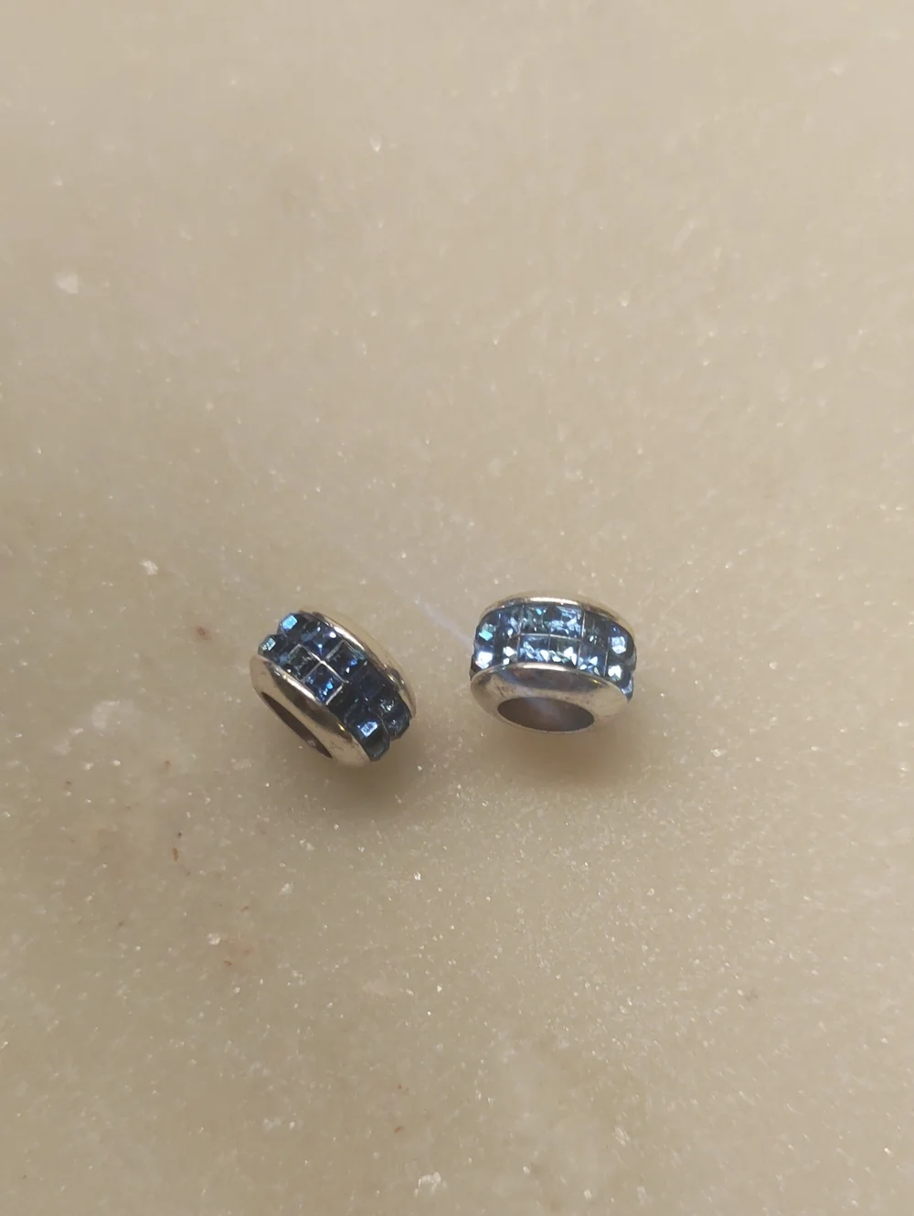 NEW! Brighton Set Of Two Spectrum Beads Blue Double Row Of Swarovski Crystals